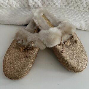 MICHAEL KORS Carter Slippers Glitter Gold Size 9